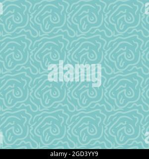 tiffany blue smooth line primitive naive hand drawn brushstroke seamless pattern. vector doodle endless pattern for textile wrapping digital paper tem Stock Vector