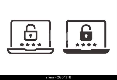 Computer security icon. Vector illustration isolated on white. Stock Vector