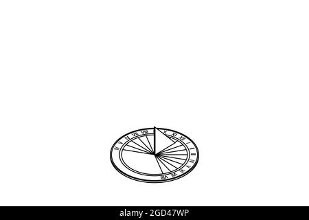 Sundial icon. Simple illustration of sundial. Isolated on white background. Stock Vector