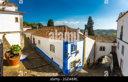 Beautiful medieval village of Obidos in the centre of Portugal Stock Photo