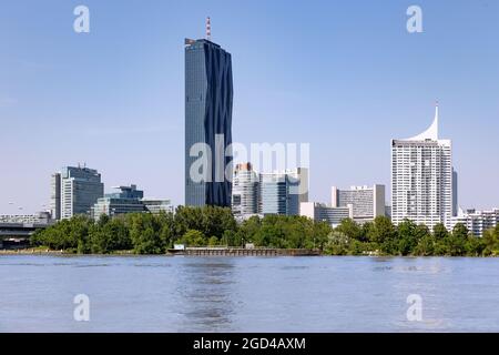 geography / travel, Austria, Vienna, Danube City, DC Tower 1, Vienna international centre, ADDITIONAL-RIGHTS-CLEARANCE-INFO-NOT-AVAILABLE Stock Photo