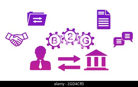 Illustration of a b2g concept Stock Photo - Alamy