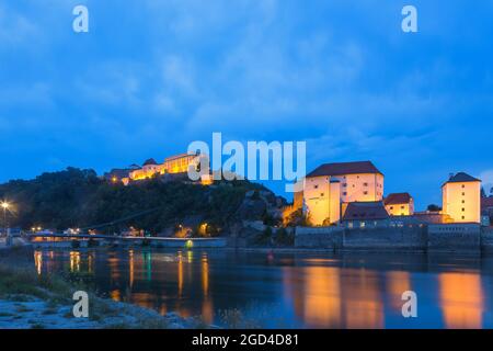 geography / travel, Germany, Bavaria, Passau, Danube riverside, ADDITIONAL-RIGHTS-CLEARANCE-INFO-NOT-AVAILABLE Stock Photo