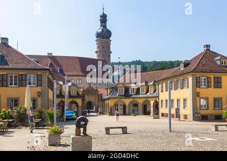 geography / travel, Germany, Baden-Wuerttemberg, Weikersheim, marketplace and castle, ADDITIONAL-RIGHTS-CLEARANCE-INFO-NOT-AVAILABLE Stock Photo