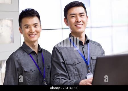 Computer programmers at work Stock Photo