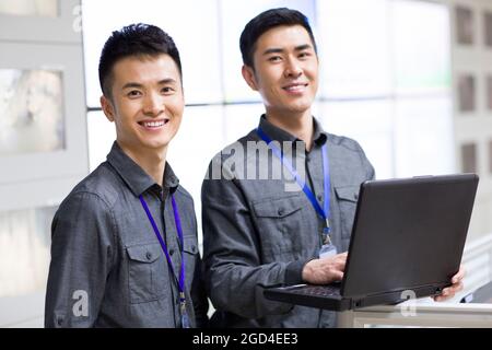 Computer programmers at work Stock Photo