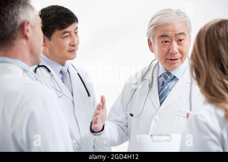 Doctors in CT room Stock Photo