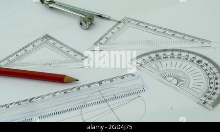 Design Professional services drawing tools close up Stock Photo