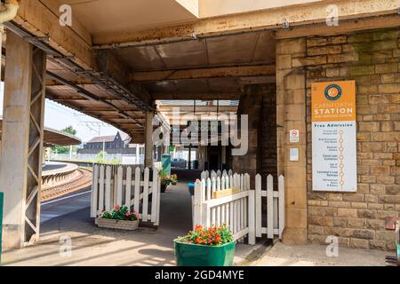 Carnforth Station and Refreshment Room, famously featured in the classic 1945 film Brief Encounter.  Carnforth, England. Stock Photo