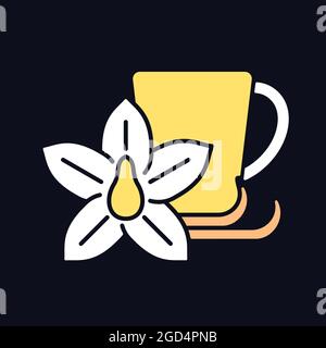 Vanilla chai tea RGB color icon for dark theme Stock Vector
