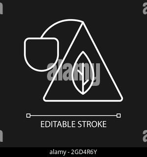 Sachet white linear icon for dark theme Stock Vector