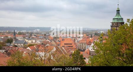 geography / travel, Germany, Saxony, Saxon Switzerland, Pirna, city view, parish church St. Mary, ADDITIONAL-RIGHTS-CLEARANCE-INFO-NOT-AVAILABLE Stock Photo