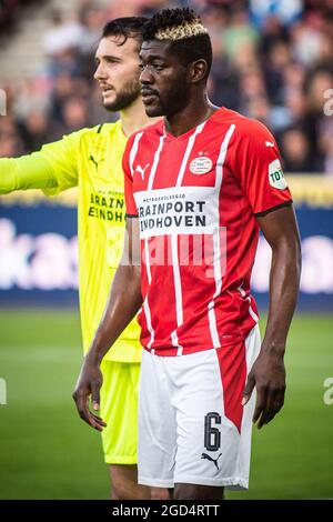 Herning, Denmark. 10th Aug, 2021. Ibrahim Sangare (6) of PSV Eindhoven seen during the UEFA Champions League qualification match between FC Midtjylland and PSV Eindhoven at MCH Arena in Herning. (Photo Credit: Gonzales Photo/Alamy Live News Stock Photo