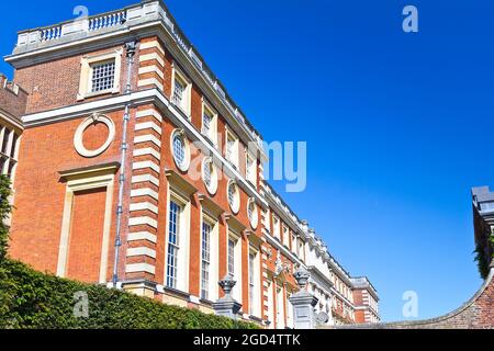 Richmond upon Thames, London, UK - May 25, 2012: part of Hampton Court Palace, residence of King Henry VIII, facing the Privy Garden. Stock Photo