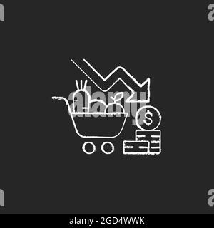 Marketing risks chalk white icon on dark background Stock Vector