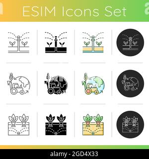 Environmental farming icons set Stock Vector