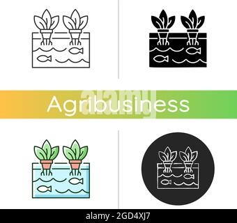 Aquaponics icon Stock Vector