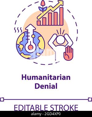 Humanitarian denial concept icon Stock Vector