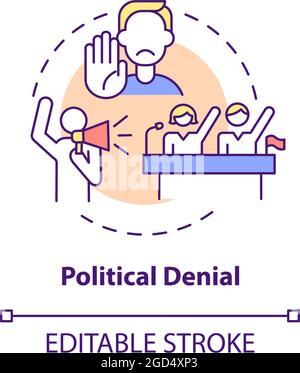 Political denial concept icon Stock Vector