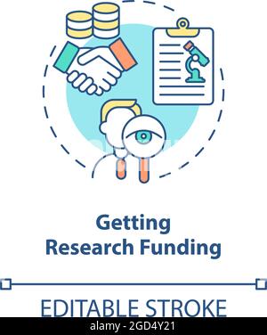 Getting research funding concept icon Stock Vector