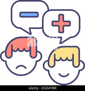 Polarization opinion RGB color icon Stock Vector