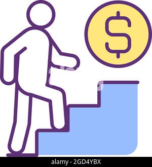 Getting research funding RGB color icon Stock Vector
