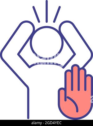 Human protest RGB color icon Stock Vector