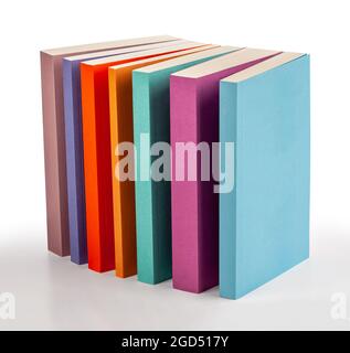 novel books with blank cover, isolated on white and clipping path Stock Photo