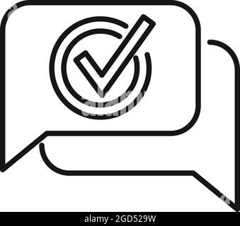 Quality chat icon outline vector. Ask question. Speech balloon Stock Vector