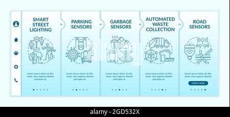 Smart systems for city management onboarding vector template Stock Vector