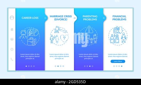 Adult problems onboarding vector template Stock Vector