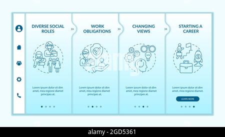 Changing views onboarding vector template Stock Vector