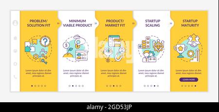 Startup lifecycle stages onboarding vector template Stock Vector