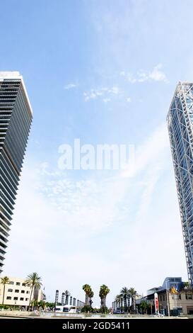Modern buildings in the Olympic Village of Barcelona, Catalunya, Spain, Europe Stock Photo