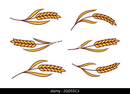 Ears of wheat, barley or rye icon. Bread, bakery symbol Stock Vector
