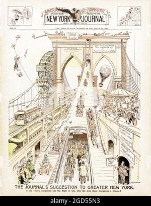 Illustration of Brooklyn Bridge Stock Photo - Alamy