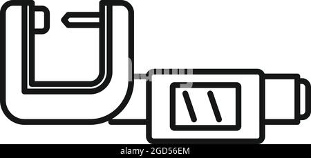 Digital micrometer icon outline vector. Vernier caliper. Technical gauge Stock Vector