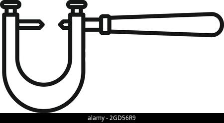 Engineer micrometer icon outline vector. Vernier caliper. Precision micrometer Stock Vector