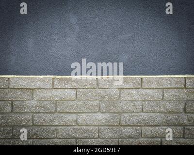 Gray stone grunge and brick wall texture - closeup Stock Photo