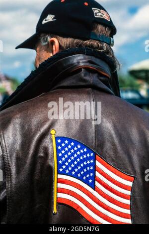 USA flag leather patch trapper hats