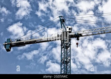Two construction cranes at construction site. Ontario Canada. Stock Photo