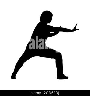 graphics image drawing tai chi concept exercise for health vector illustration Stock Vector