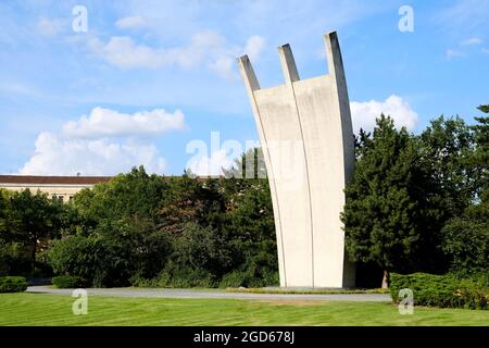 Berlin, Germany, July 27, 2021, monument commemorating the airlift during the Berlin blockade in 1948. Stock Photo