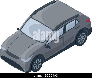 Isolated 3d grey urban car icon Stock Vector