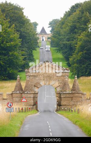 The Carmire Gate & Pyramid Gatehouse at Castle Howard in North Yorkshire,UK Stock Photo