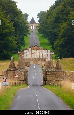 The Carmire Gate & Pyramid Gatehouse at Castle Howard in North Yorkshire,UK Stock Photo