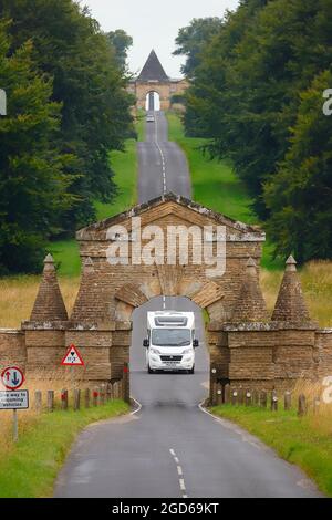 The Carmire Gate & Pyramid Gatehouse at Castle Howard in North Yorkshire,UK Stock Photo