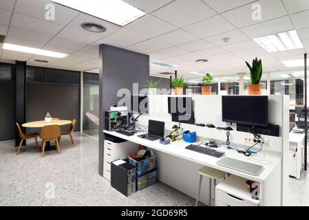 Tech support. Engineer workplace and Disassembled laptop tools Stock Photo