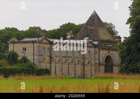 The Carmire Gate & Pyramid Gatehouse at Castle Howard in North Yorkshire,UK Stock Photo