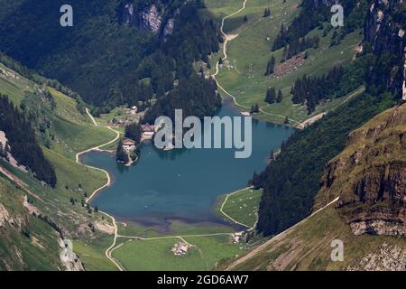 Scenic view of the Faak lake in Carinthia, Austria Stock Photo